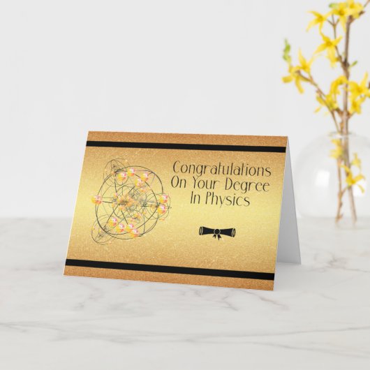 物理カード学位、おめでとうございます金ゴールド カード (黄色い花)