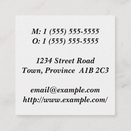 物理クラシックフィットネス専門業者名刺 スクエア名刺 (裏面)