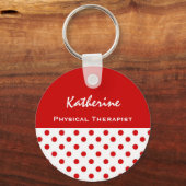 物理セラピストかわいい水玉模様キーチェーンギフト キーホルダー (正面)