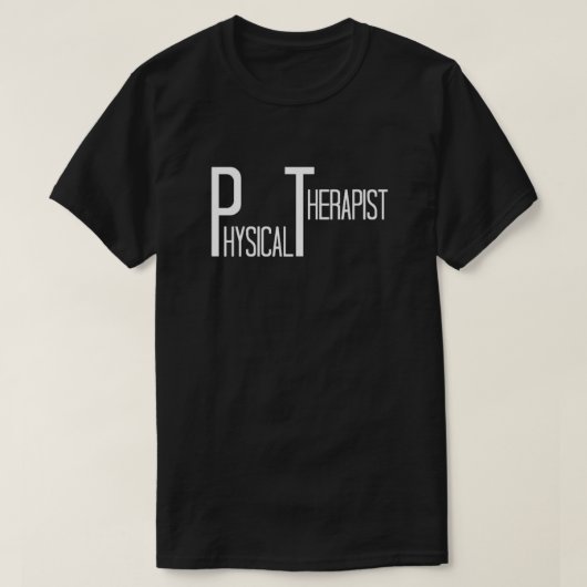物理セラピストのおもしろい文字 Tシャツ (デザイン正面)