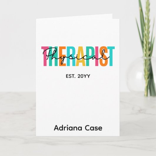 物理セラピストの卒業 カード (正面)