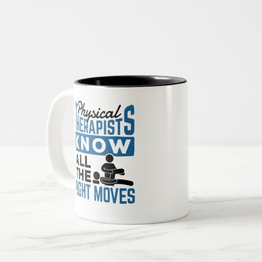 物理セラピストは正しい動きを認識するポイント ツートーンマグカップ (正面左)