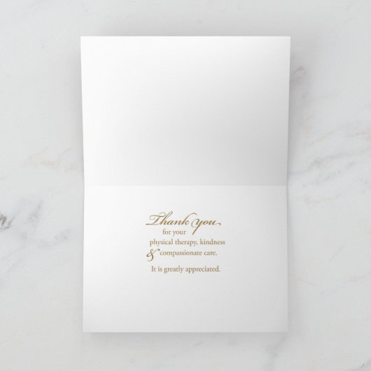 物理セラピストクリスマスに感謝 カード (内部)