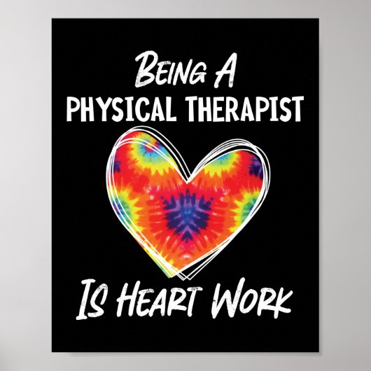 物理セラピストセラピーアシスタント絞り染めハート ポスター (正面)