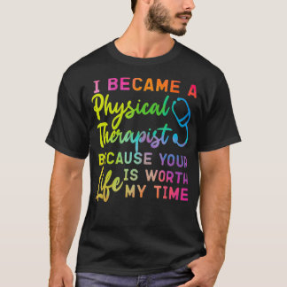 物理セラピストセラピー補助水色 Tシャツ