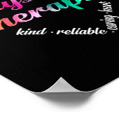 物理セラピストハートワードクラウドウォーターの色 ポスター (角)