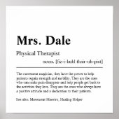 物理セラピストパーソナライズされたギフト ポスター (正面)