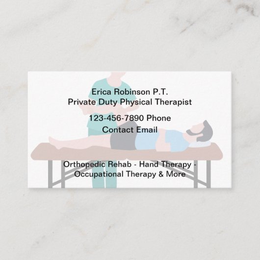 物理セラピストメディカルリハブビジネスカード 名刺 (正面)