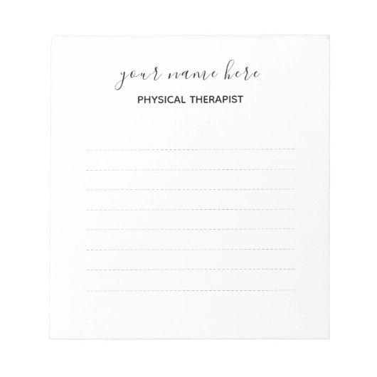 物理セラピストメモ帳 – 小 ノートパッド (正面)