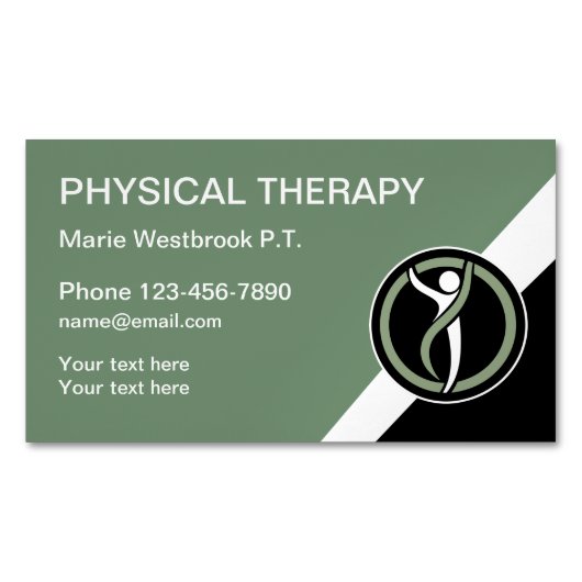 物理セラピストモダン名刺マグネット マグネット名刺 (正面)