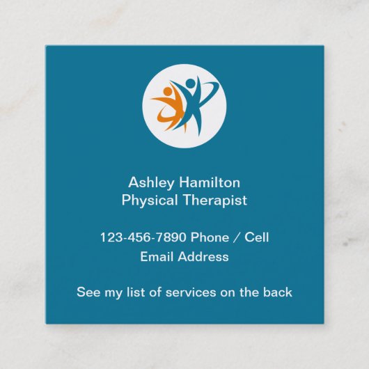 物理セラピスト医療用名刺 スクエア名刺 (正面)