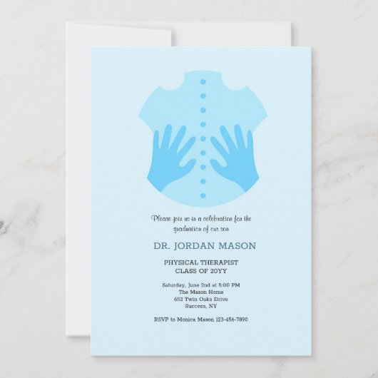 物理セラピスト卒業招待状 招待状 (正面)