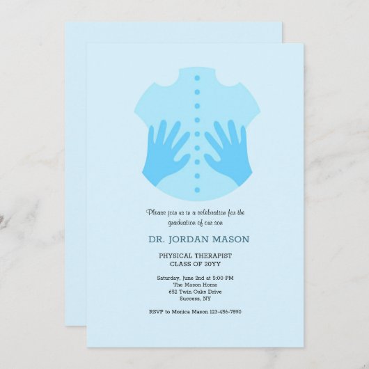 物理セラピスト卒業招待状 招待状 (正面/裏面)