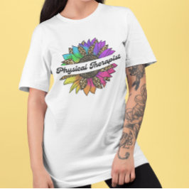 物理セラピスト専門家虹ひまわり Tシャツ
