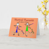 物理セラピスト棒人間たち保の「移動」 カード (黄色い花)