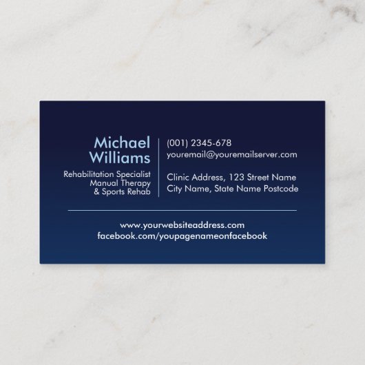 物理セラピスト – 理学療法 名刺 (裏面)