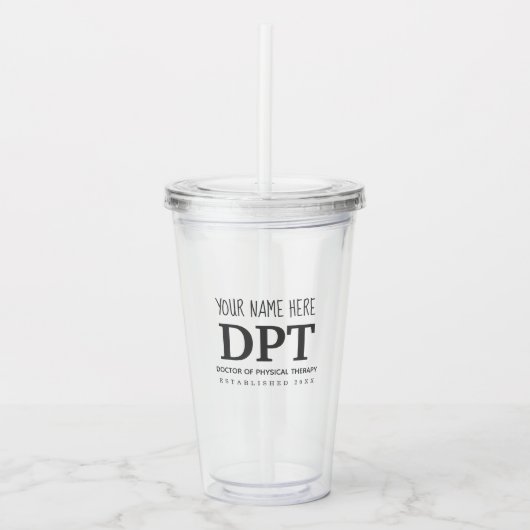 物理セラピストDPTシンプルカスタム アクリルタンブラー (正面)