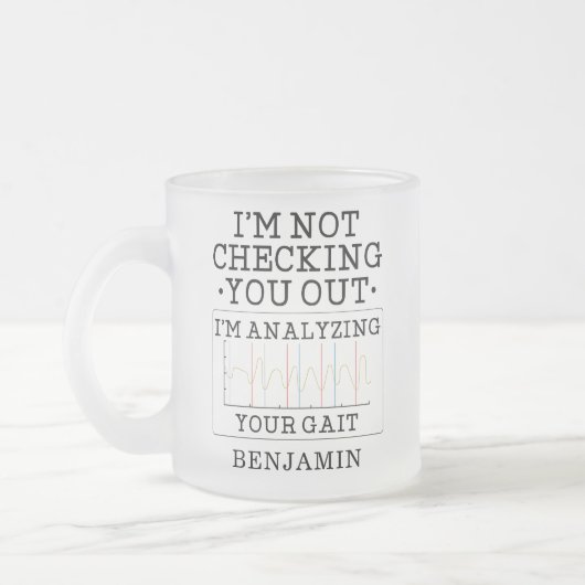 物理セラピストGagをチェックアウトしない フロストグラスマグカップ (左)