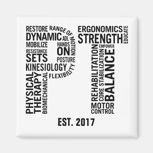 物理セラピストPT マグネット (正面)