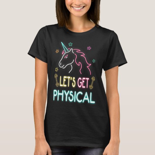 物理トレーニングUnicorn 80sレトロ Tシャツ (正面)