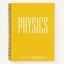 物理パーソナライズされたグラフ紙シンプル黄 ノートブック