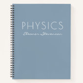 物理パーソナライズされたグラフ紙ダスティブルー ノートブック (正面)