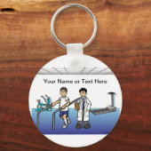 物理パーソナライズされたセラピスト漫画 キーホルダー (正面)