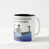 物理パーソナライズされたセラピスト漫画 ツートーンマグカップ (正面右)