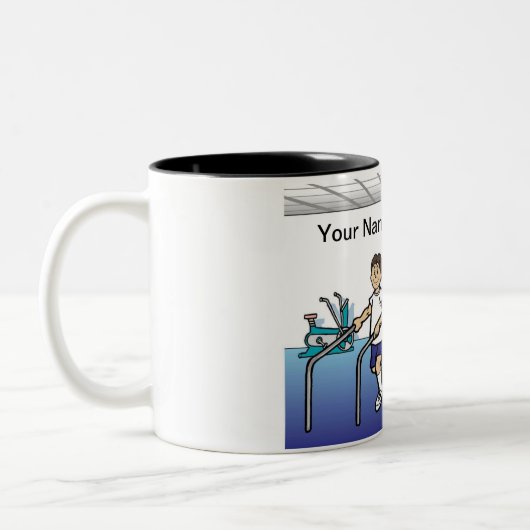 物理パーソナライズされたセラピスト漫画 ツートーンマグカップ (左)