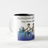 物理パーソナライズされたセラピスト – 女性マンガ ツートーンマグカップ (正面左)