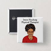 物理パーソナライズされたセラピストID 缶バッジ (正面&裏面)