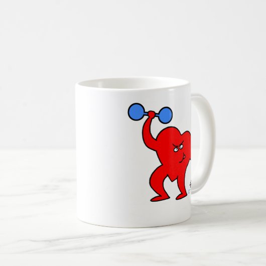 物理フィットネス動機ハートポンピングアイロン コーヒーマグカップ (正面右)