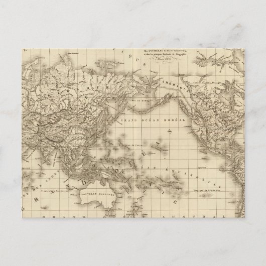 物理世界地図 ポストカード (正面)