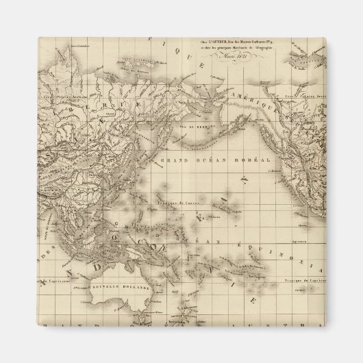 物理世界地図 マグネット (正面)