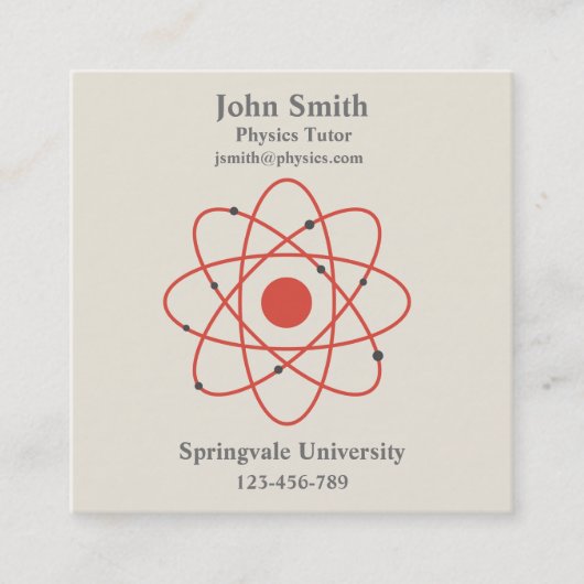物理先生物理学講師 スクエア名刺 (正面)