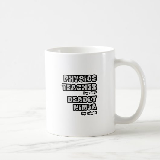 物理先生By Day...夜の致命的な忍者 コーヒーマグカップ (右)
