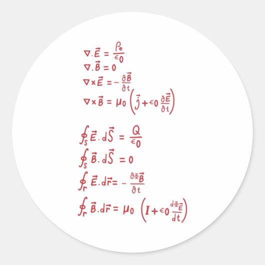 物理公式 ラウンドシール (正面)