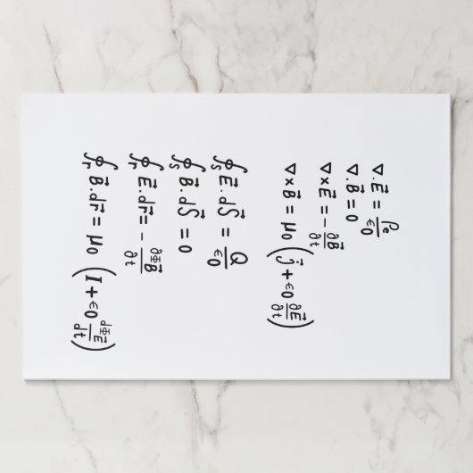 物理公式Tシャツ招待状スクエアステッカー ペーパーパッド (正面)