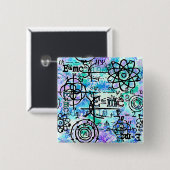 物理学および数学の記号、ギーク 缶バッジ (正面&裏面)