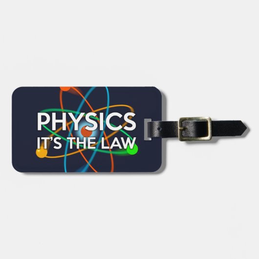 物理学です。法則です 科学ジョーク ラゲッジタグ (正面横)