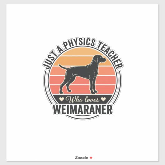 物理学の先生はヴァイマラナー ヴィンテージ犬デザインが好き シール (シート)