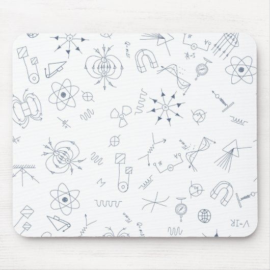 物理学の科学記号パターン マウスパッド (正面)