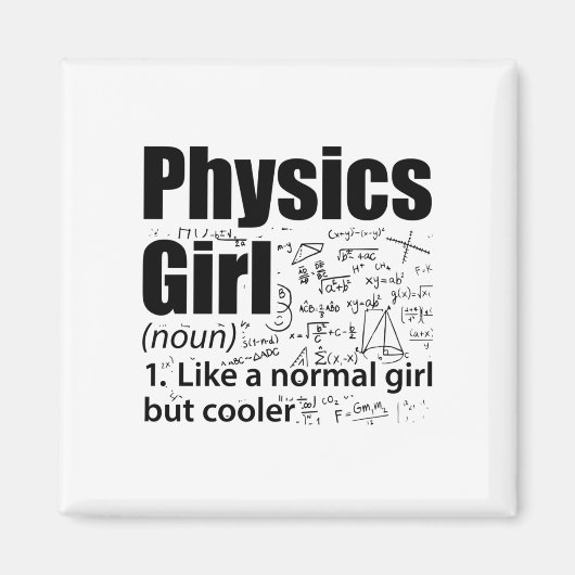 物理学女子 |物理学者の科学ギフト マグネット (正面)