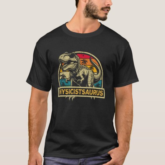 物理学恐竜 物理学者 サウルス 家族M Tシャツ (正面)