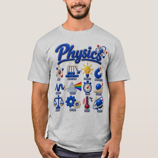 物理学教師シャツ、サイエンスSTEM Tシャツ (正面)