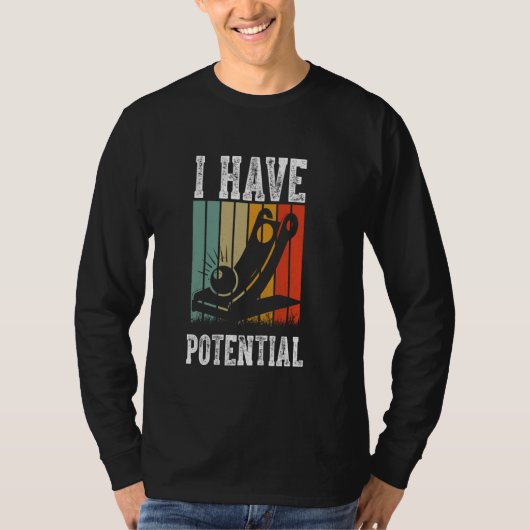 物理学私は潜在的なエネルギー科学おもしろい研究を持っている Tシャツ (正面)