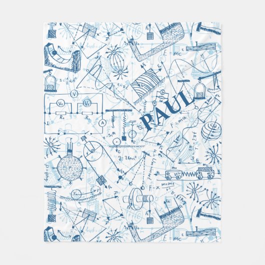 物理学者のためのパーソナライズな物理学のギフト フリースブランケット (正面)