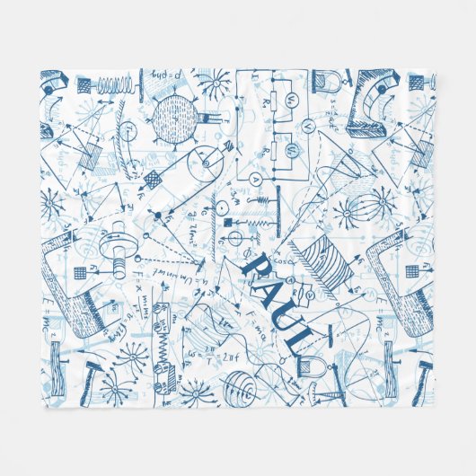 物理学者のためのパーソナライズな物理学のギフト フリースブランケット (正面(横))