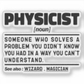 物理学者の名詞定義クール科学先生 シール (正面)