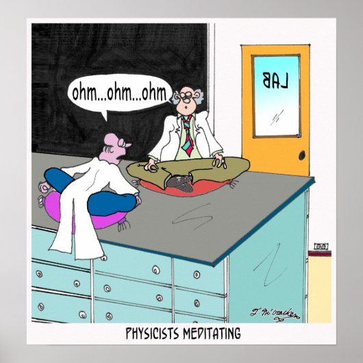 物理学者めい想の ポスター (正面)